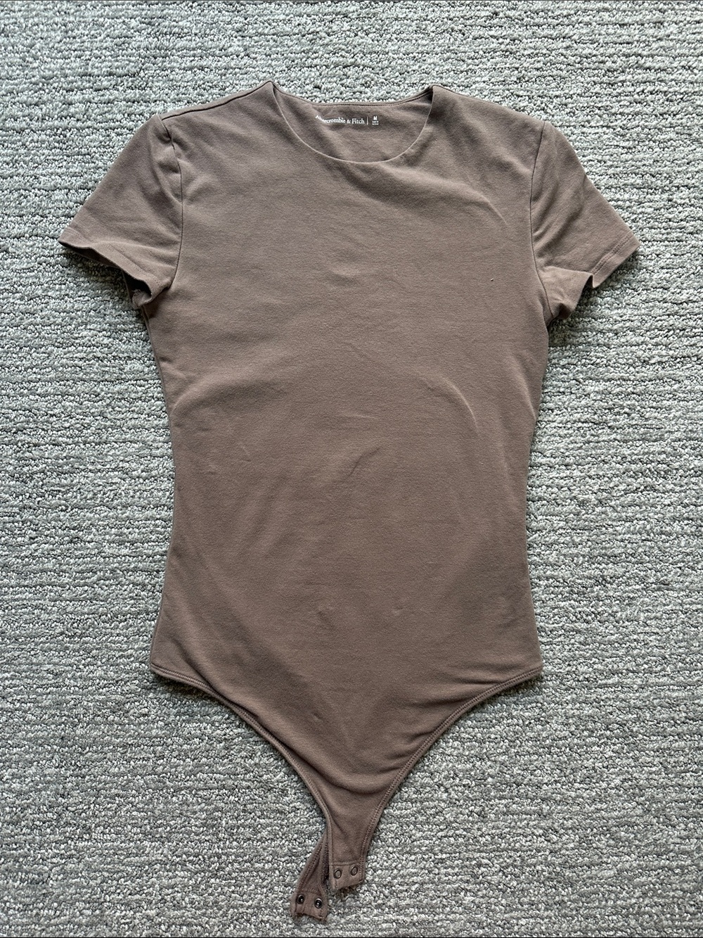 Abercrombie & Fitch Taupe Short-Sleeve Bodysuit